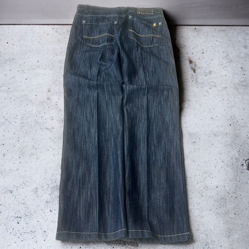 Navy Southpole Y2K Loose Relaxed Fit Straight Leg Men Jeans Grunge Bottoms Skate